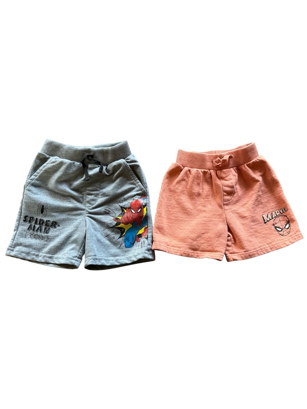 Marvel Spider-Man Toddler Shorts 3T 2 Pack Gray Peach Superhero Bundle